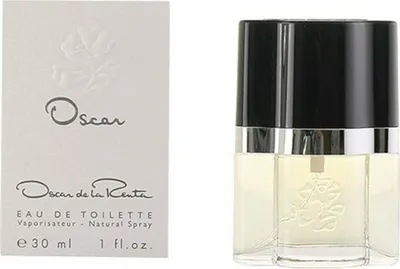 A box and bottle of Oscar de la Renta Oscar Eau de Toilette.