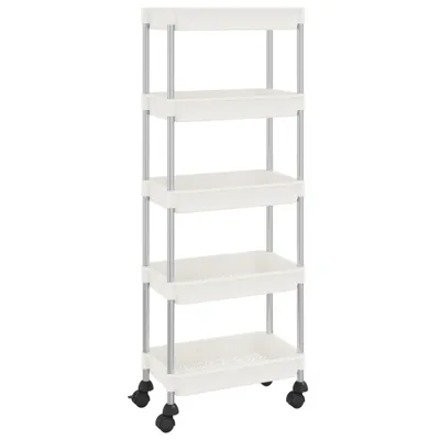 Produktbild von vidaXL Küchenwagen 5 Etagen Weiß 42x29x128 cm Eisen und ABS