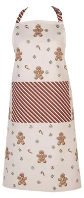 Produktbild von Clayre & Eef Küchenschürze 70x85 cm Beige Baumwolle Pfefferkuchenmann