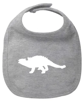 Produktbild von Huuraa Baby Lätzchen Ankylosaurus Dinosaurier Heather Grey Klettverschluss  Baumwolle Latz Geschenkidee