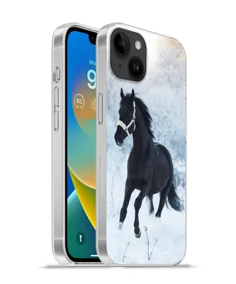 Produktbild von MuchoWow® Handyhülle Schutzhülle Hülle für Apple iPhone 14 Plus - Soft case Pferd - Schnee - Wald Silikon Softcase Handy Hülle - Abbildung