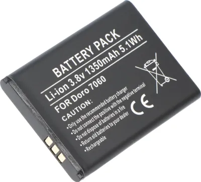 Produktbild von Akku passend für Doro 7030, 7080, Li-ion, 3,7V, 1350mAh, 5,0Wh