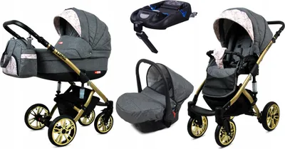 Image de BabyLux® Lumio | 4in1 Set | Flaxen | Combination Stroller | Stroller Set | Isofix-Basi