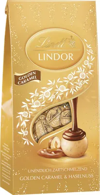 Zdjęcie produktu dla Lindt Lindor Golden Caramel Kulki Biała czekolada Opakowanie 137 g