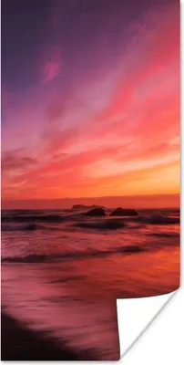 Produktbild von MuchoWow® Poster Strand - Meer - Natur - Abend 20x40 cm - Plakat - Foto