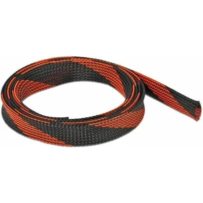 Produktbild von DeLOCK Geflechtschlauch dehnbar 2 m x 19 mm schwarz-rot, Schwarz, Rot, Polyester, -50 - 150 °C, 1 Stück(e)