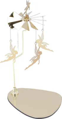Produktbild von Kerzenständer Runde Dreieck Tablett Romantische Europäischen Stil Edelstahl Rotierende Aromatherapie Windspiel Kerzenständer Kleine Fee