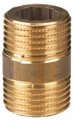 Produktbild von Messing Gewinde-Fitting Distanz-Doppelnippel 1/2' - 1/2' L= 30 mm, schwere Ausführung