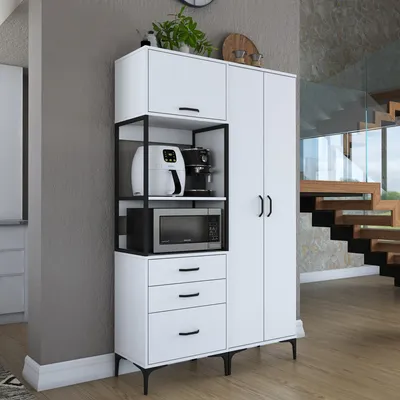 Productafbeelding van Skye Decor, model JE142 - 3106, wit, multifunctionele kast, 120 x 198,6 x 40 cm, 100% melaminecoating