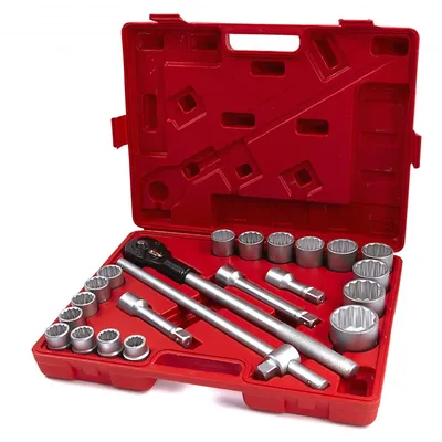 Obrázok produktu pre Sada 12-hranných nástrčných hlavíc - kľúčov s račňou 3/4'', 19 - 50mm, 22ks