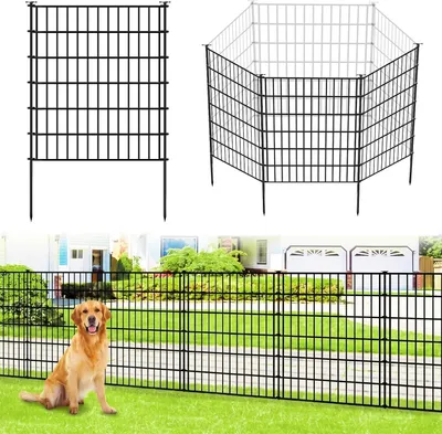 Produktbild von Gartenzaun 81x71 cm, 5 Paneelen, 3,5 m, rostfreies Metall, für Garten