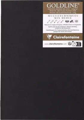 Produktbild von Clairefontaine 10x Goldline, Skizzenheft A5, 20 Blatt 140g weiß Schwarz 975524C
