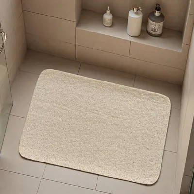 Obrázok produktu pre PVC Loofah Kúpeľňová Rohož, Protišmyková, 15,7 x 23,6 palcov, Béžová, do Kúpeľne