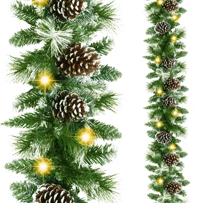 Image de Guirlande de Noël verte avec décorations, 270 cm