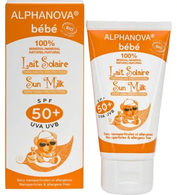 Produktbild von Alphanova Sun Sun Sonnenschutzmilch für Babys LSF 50, parfümfrei (50 g)