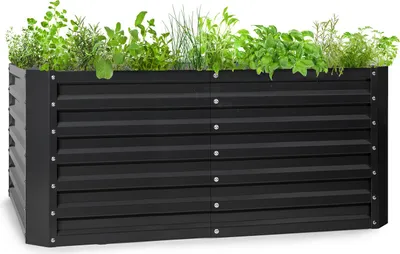 Produktbild von Blumfeldt Hochbeet aus Metall, Wetterfestes Stahl-Hochbeet für Balkon & Garten, Rostfreies Hochbeet Verzinkt, Freistehende Hochbeete 120x60x60 cm, 432L Pflanzkübel Groß für Blumen, Obst, Gemüse