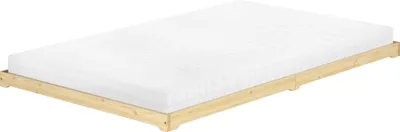 Produktbild von Überlanges Futonbett Holzbett niedrige Sitzkante 140x220 Kiefer lackiert V-60.47K-14-220Rollrost und Matratze inkl.