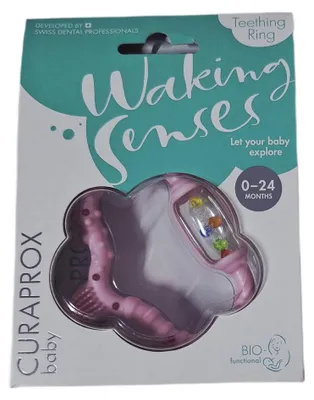 Produktbild von Curaprox Baby Beißring mit Bürste 0-24 Monate - Weckende Sinne