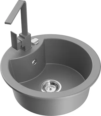 Produktbild von Mexen Diego 1-Becken-Granit-Spüle mit Mischbatterie Rita, Grau - 6512-71-670300-71