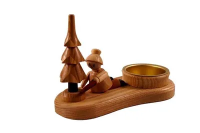 Produktbild von Kerzenhalter Baumdieb natur mit Teelicht Höhe=8,5cm NEU
