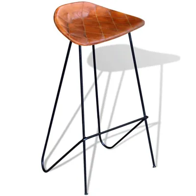 Produktbild von vidaXL Barhocker 2 Stk. Schwarz und Braun Echtleder