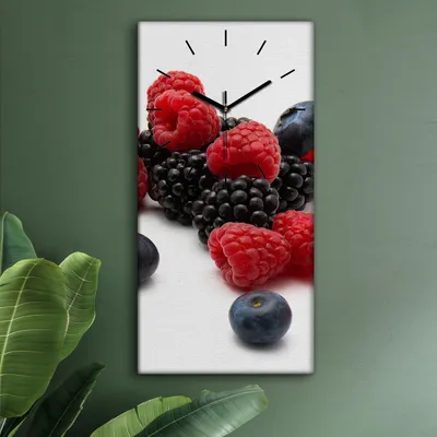 Produktbild von Wohnzimmer Leinwand Uhr Geräuschlos Küche 30x60 Farbige, Früchte, schwarze Zeiger