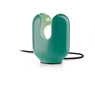 Produktbild von Vintage Tischlampe im Retro-Design, handbemalte Keramik Batucada TA - Hellblau