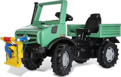 Produktbild von RollyToys Forst Unimog Tretfahrzeug grün für Kinder ab 3 Jahren, mit Seilwinde