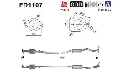 Produktbild von AS FD1107 Dieselpartikelfilter Rußpartikelfilter DPF passend für PEUGEOT 4008 SUV Euro 5 Abgasanlage Diesel