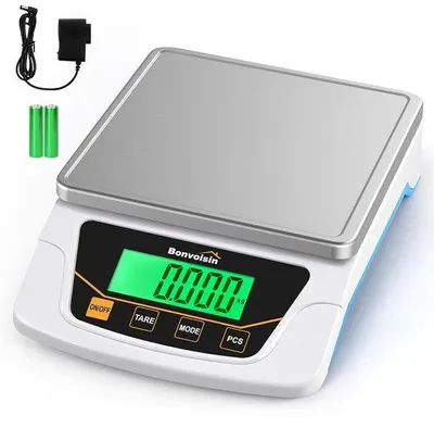Produktbild von Präzisionswaage, 6000 g x 0,1 g - digitale Laborwaage - Edelstahl