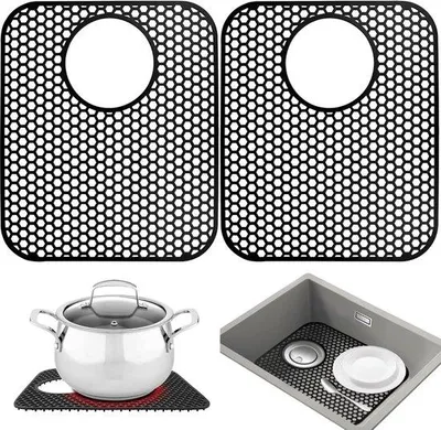 Produktbild von Silikon-Rechteckmat 35 x 30 cm für Waschbecken 40 x 50 cm schwarz