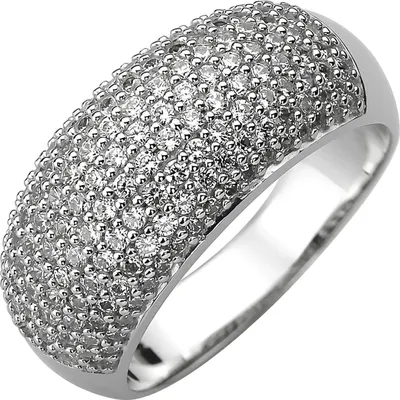 Produktbild von Pavé Ring 11mm breit aus 925 Silber 158 Zirkonia weiß Fingerring Fingerschmuck Innenumfang 60mm  Ø19.1mm