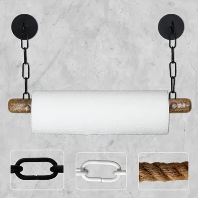 Produktbild von DEKAZIA® Küchenrollenhalter Holz | Küchenrollenhalter ohne Bohren Küchenrollenhalter Wand Küchenpapierhalter Halter Küchenrolle Papierrollenhalter Kuchenrollenhalterung Wandrollenhalter Mango schwarz