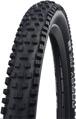 A close-up studio shot of a bicycle tire.