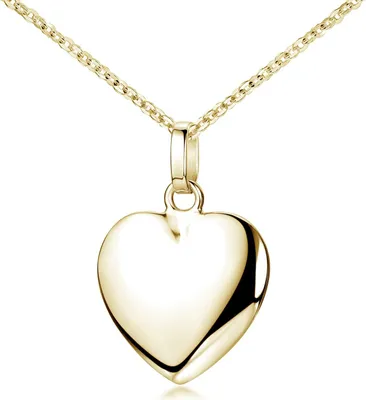 Produktbild von MATERIA by Matthias Wagner Herz Anhänger Gold mit Halskette aus 925 Sterling Silber vergoldet in Geschenk-Box
