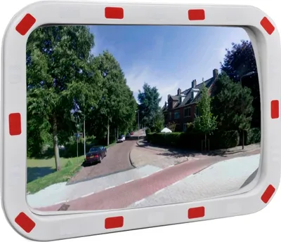 Zdjęcie produktu dla Convex Lustro Drogowe Prostokątne 40 X 60 Cm Z Odblaskową Ramą Lumarko!