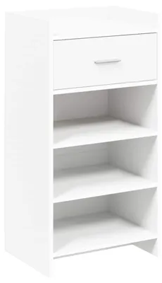 Image de Armoire à chaussures vidaXL avec tiroirs, blanche, 48 x 36 x 92 cm, aggloméré