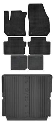 Productafbeelding van Rubberen automatten + kofferbakmat voor Opel Zafira B 2005-2014 (MPV) – 7-delig, zwart, op maat – Wielganizator SolidPRO