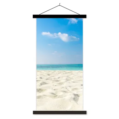 Obrázek produktu pro MuchoWow® Textilní plakát - Tropické - Pláž - Moře - 90x180cm - S černými lamelami