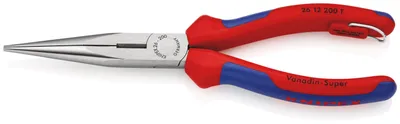 Produktbild von Knipex 26 12 200 T, Spitzzange, 2,5 mm, 7,3 cm, Chrom-Vanadium-Stahl, Blau, Rot, 200 mm
