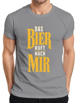 Immagine prodotto di Maglietta da uomo, colore grigio, taglia XL, con scritta: "La birra mi chiama. Divertimento, festa, regalo, alcol, addio al celibato/nubilato"