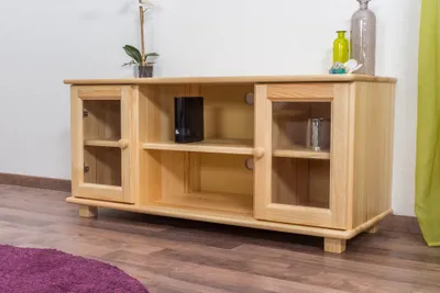 Produktbild von TV-Unterschrank Kiefer Vollholz massiv natur 004 - Abmessung 55 x 118 x 47 cm  (H x B x T)