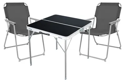Produktbild von 3-teiliges Campingmöbel Set Alu L80xB80xH70cm Anthrazit