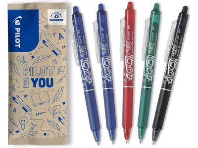 Produktbild von PILOT FriXion Clicker 0.7 Tintenroller - 5er Set, Farbe Schwarz, Blau, Rot, Grün