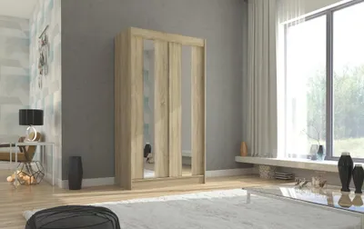 Obrázek produktu pro Šatní skříň se zrcadlem 120 cm DAFMIRA - dub sonoma