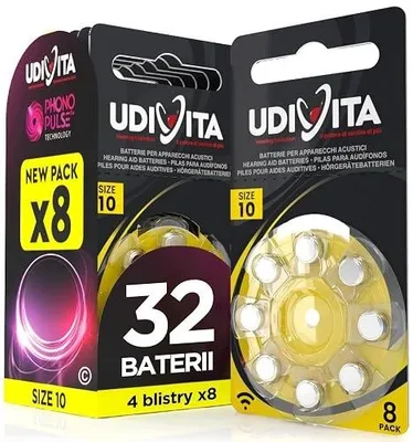 Zdjęcie produktu dla Baterie do aparatów słuchowych udivita PR70 rozmiar 10 32 szt.