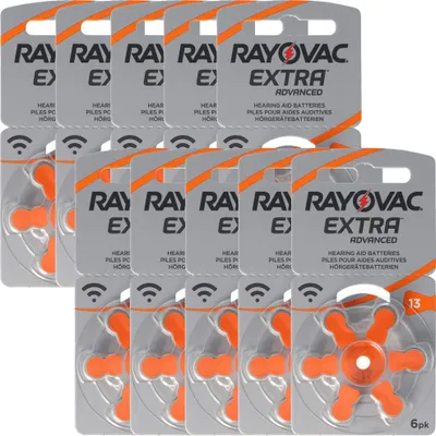 Produktbild von 60 Stück Rayovac Hörgerätebatterie Varta HA13, IEC PR48, 4606 945 406,  passend für Kind ZL2