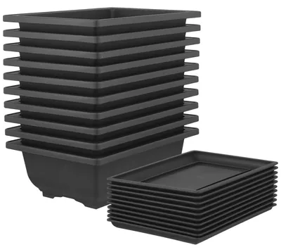 Productafbeelding van Omgoods - Set van 10 Bonsai Trainingspotjes met Drainagebakken 23 cm