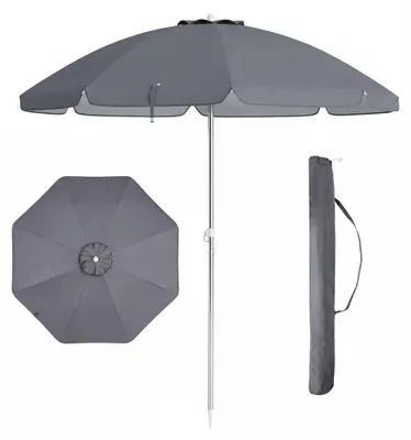 Zdjęcie produktu dla KOMFOTTEU Parasol plażowy φ198 cm, parasol ogrodowy z ochroną przeciwsłoneczną UV50+, parasol plażowy składany i lekki, parasol balkonowy z torbą transportową, parasol tarasowy bez podstawy