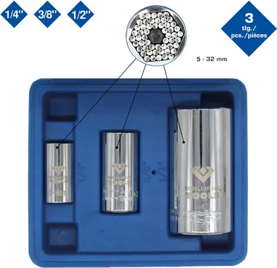 Obrázok produktu pre BRILLIANT TOOLS Univerzálna sada nástrčiek 3 ks 5 - 32 mm - BT022003